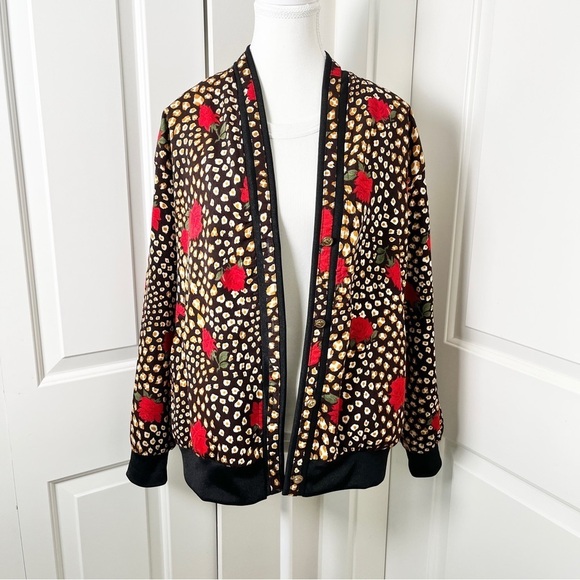 Vintage Reversible 2-in-1 Floral & Animal Print Bomber Jacket - Large - Picture 11 of 15